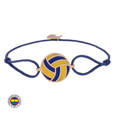 FB Silver Volleyball Cord Bracelet