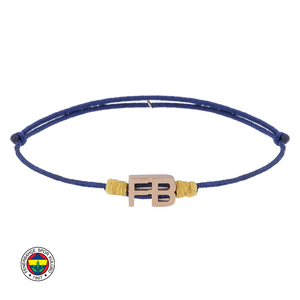 FB Gold Navy Cord Bracelet