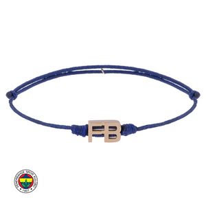 FB Gold Yellow & Navy Cord Bracelet