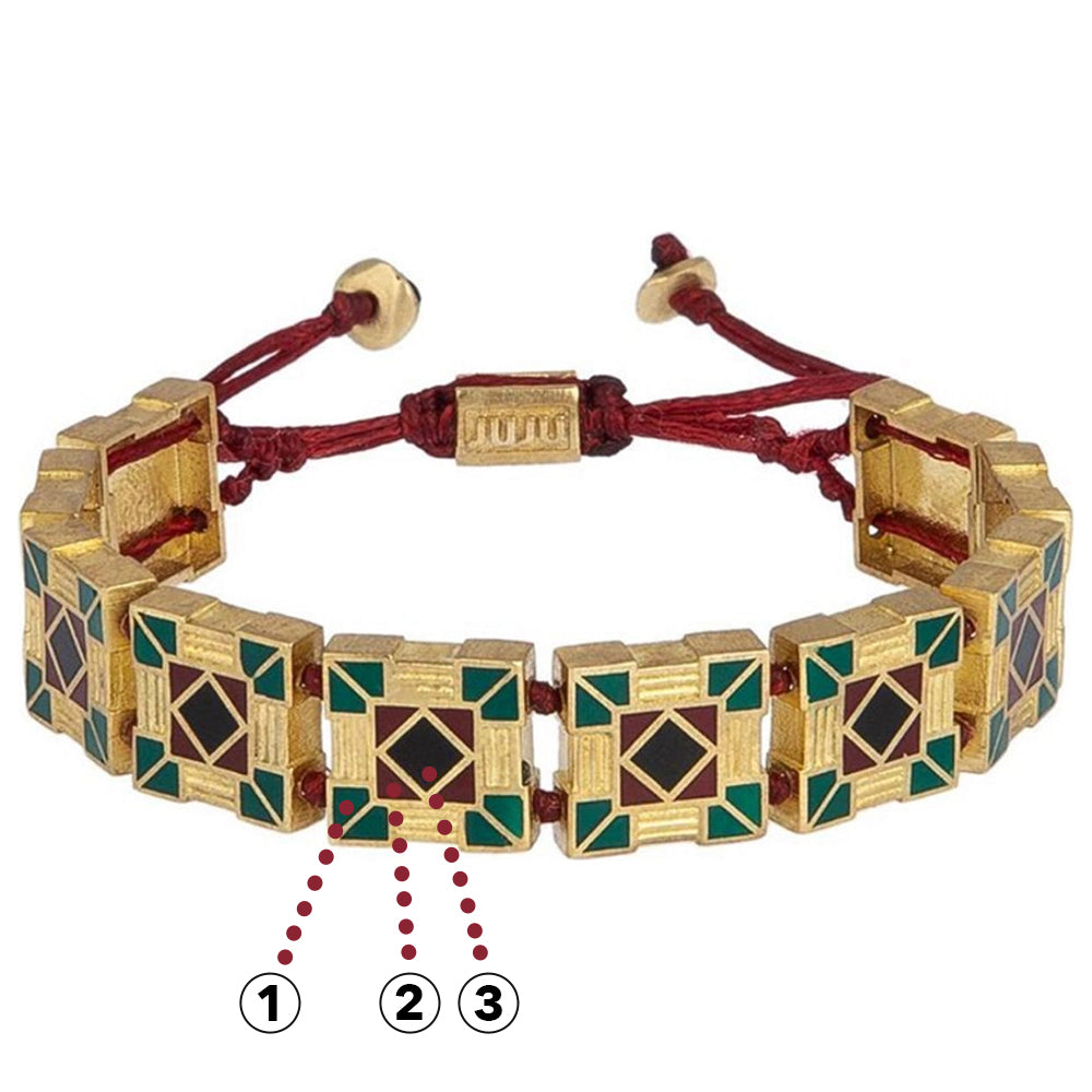 Diagonal Bracelet with Enamel