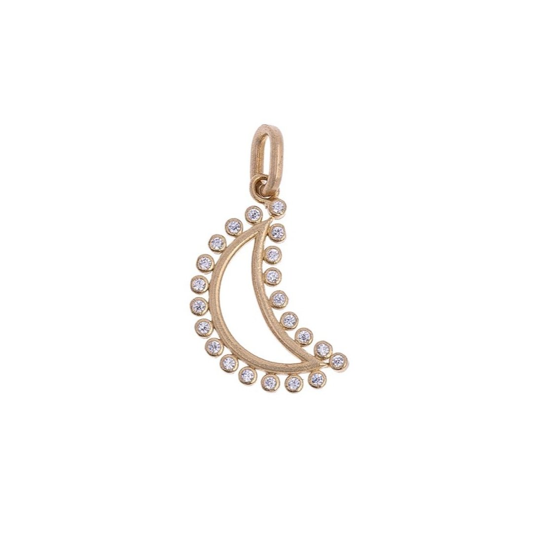 Moon Charm with Stones