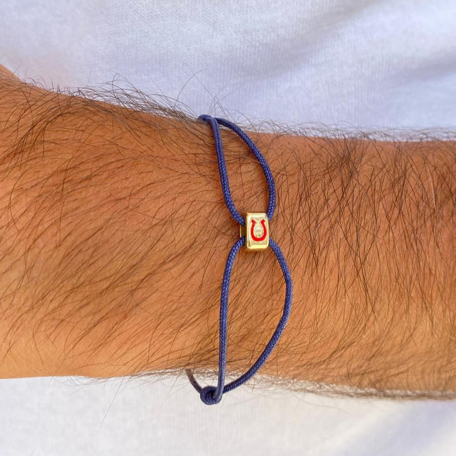 Horse Shoe Gold Cord Bracelet
