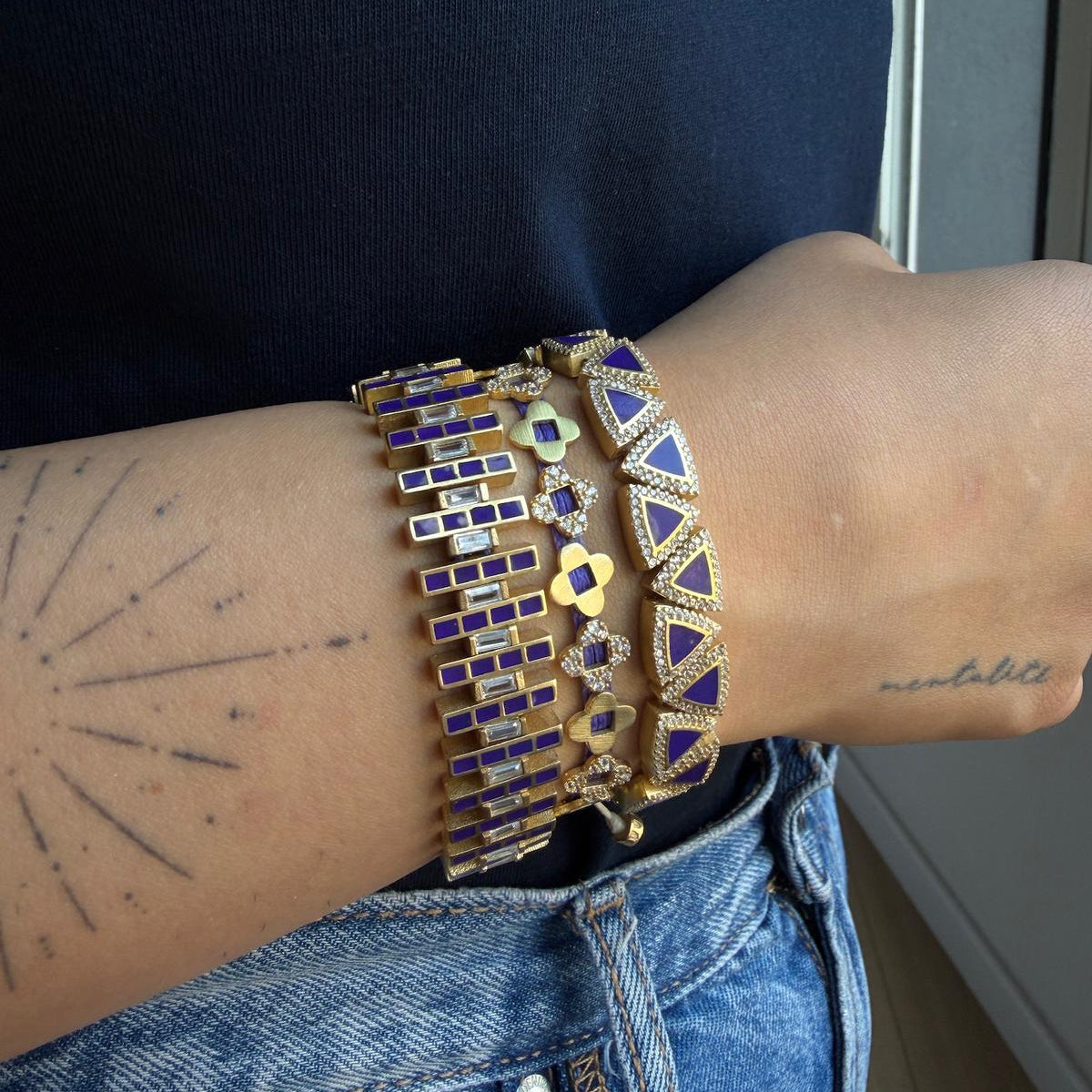 juju カレン4連　ブレスレット Flower Bracelet with Stones | JUJU
