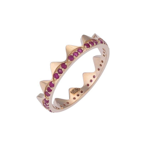  Mix&Match Gold Ring with Ruby Stones