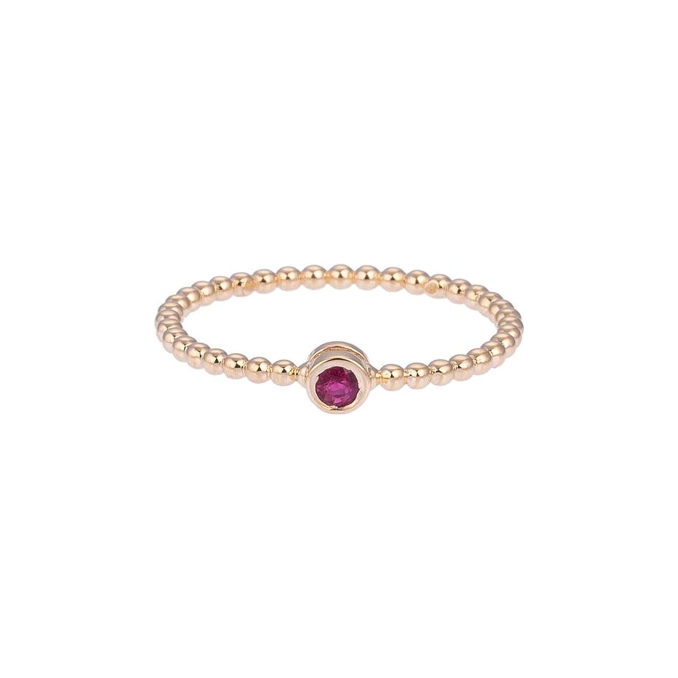 Pure Chic Gold Ring with Ruby Stones