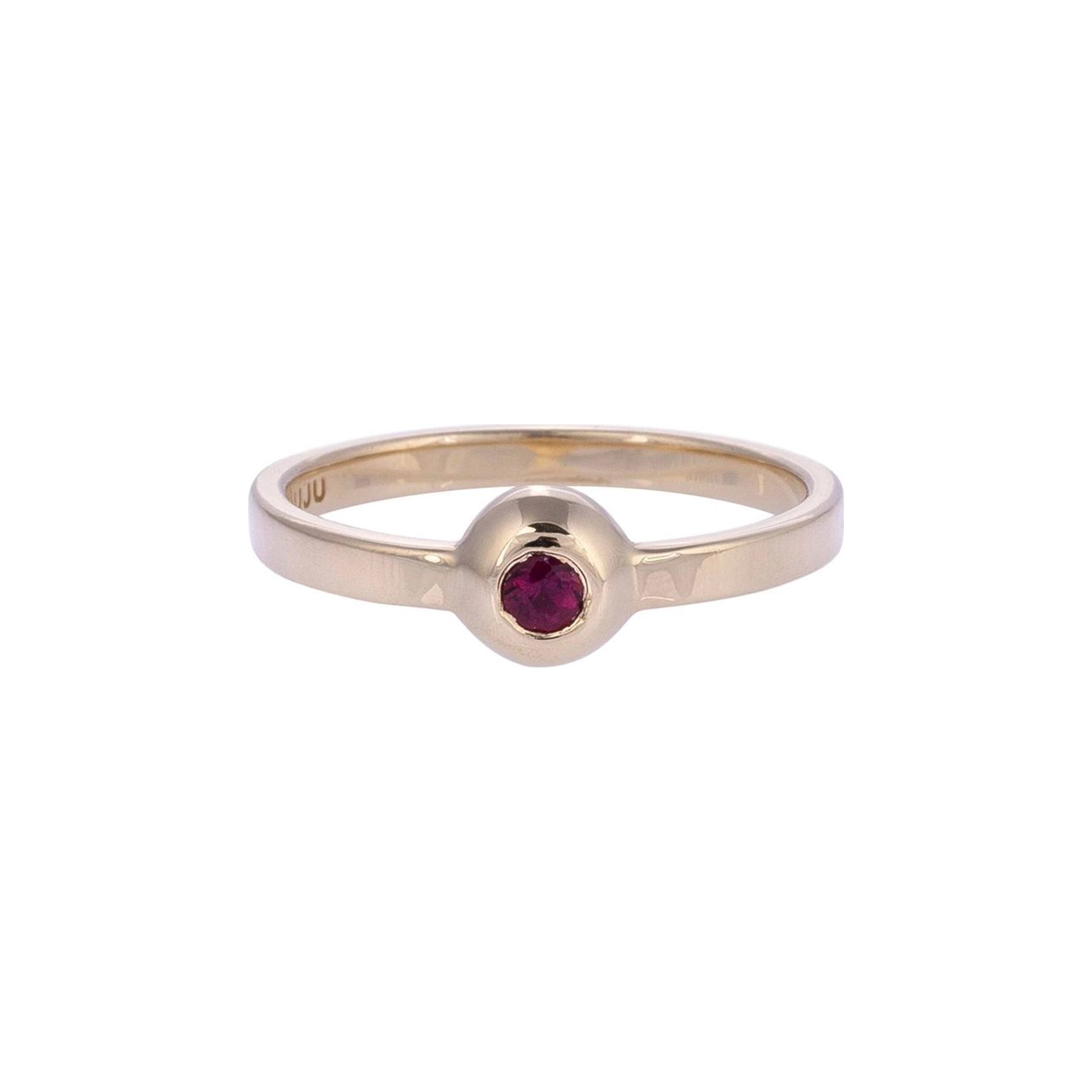 Elegant Gold Ring with Rhodolite Stones