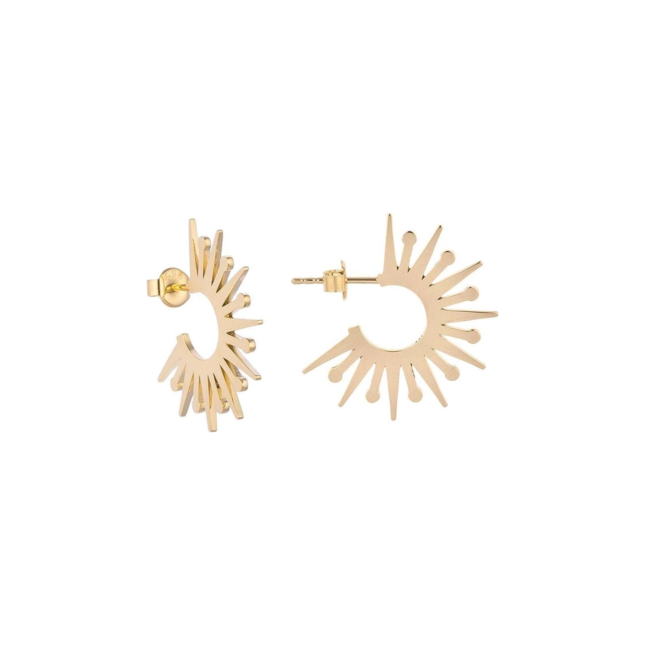 Sun Beam Gold Earrings