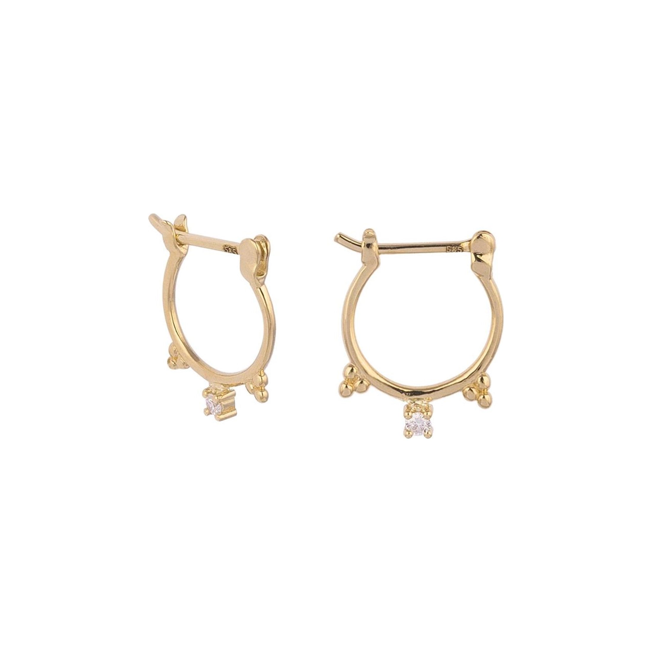 West Gold Earrings with Diamond Stones