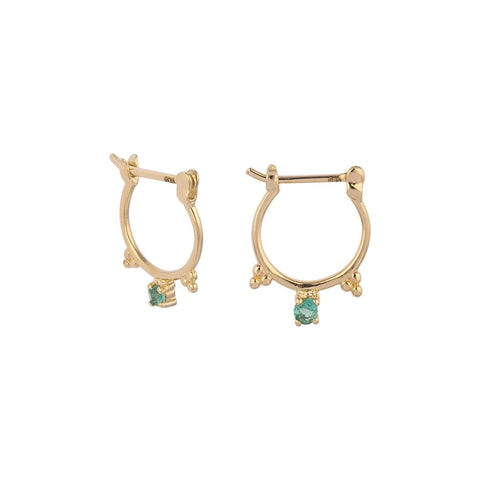 Envoy Gold Earrings with Emerald Stones