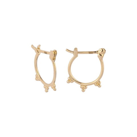 Three Point Gold Earrings