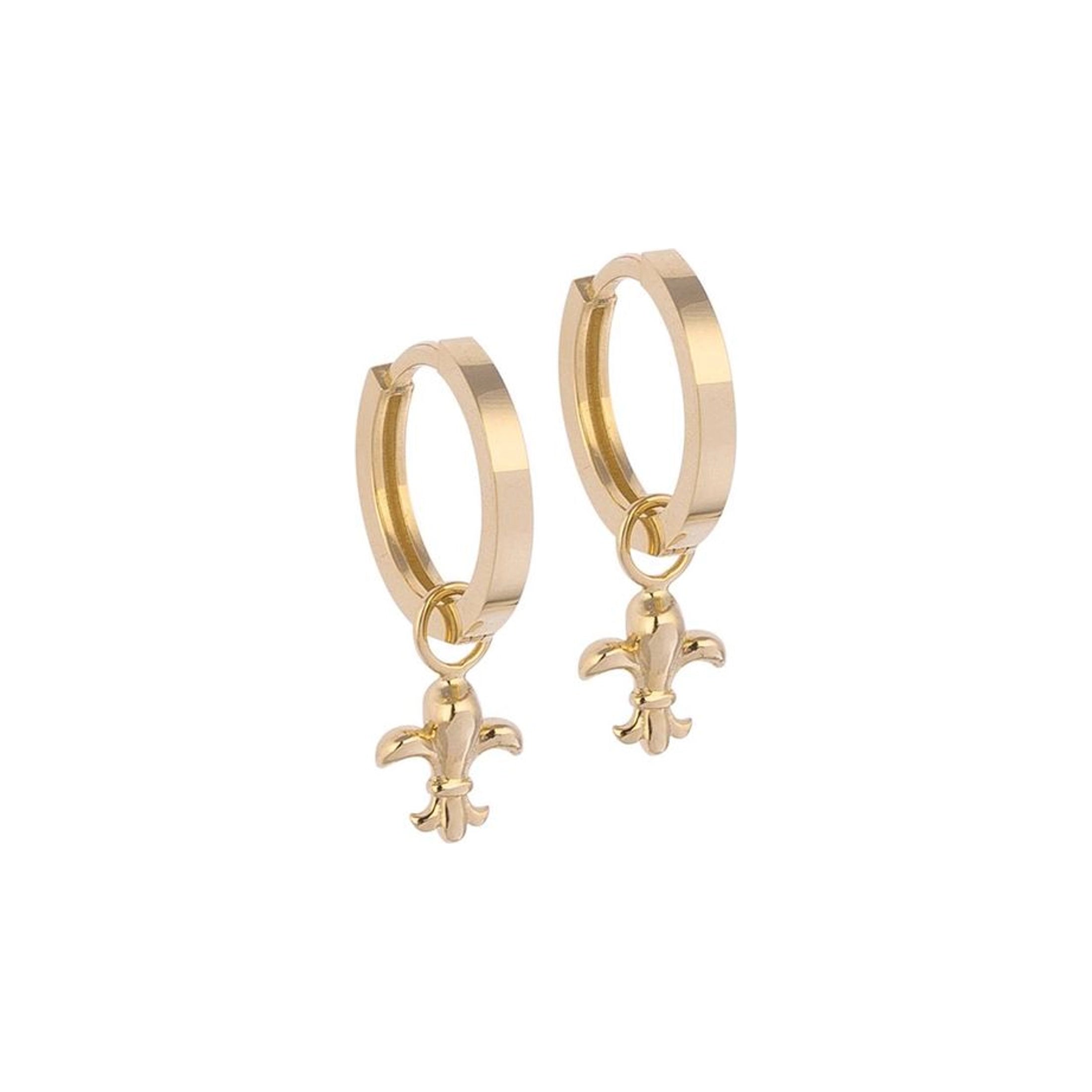 Lily-shaped Gold Earring Charm