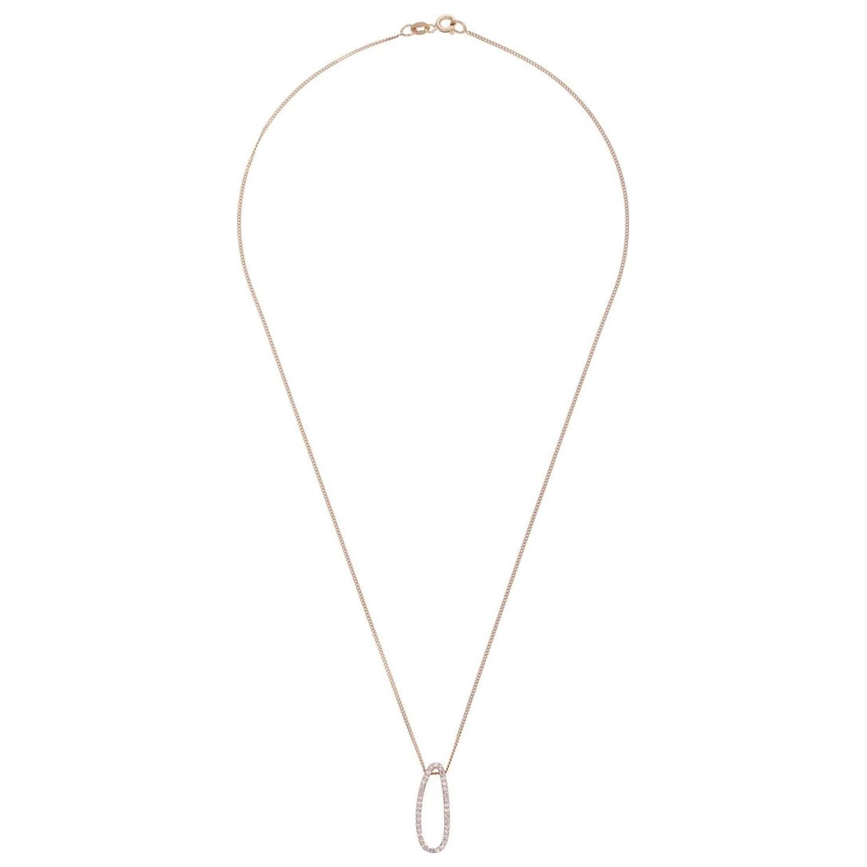 Drop Gold Necklace with Diamond Stones
