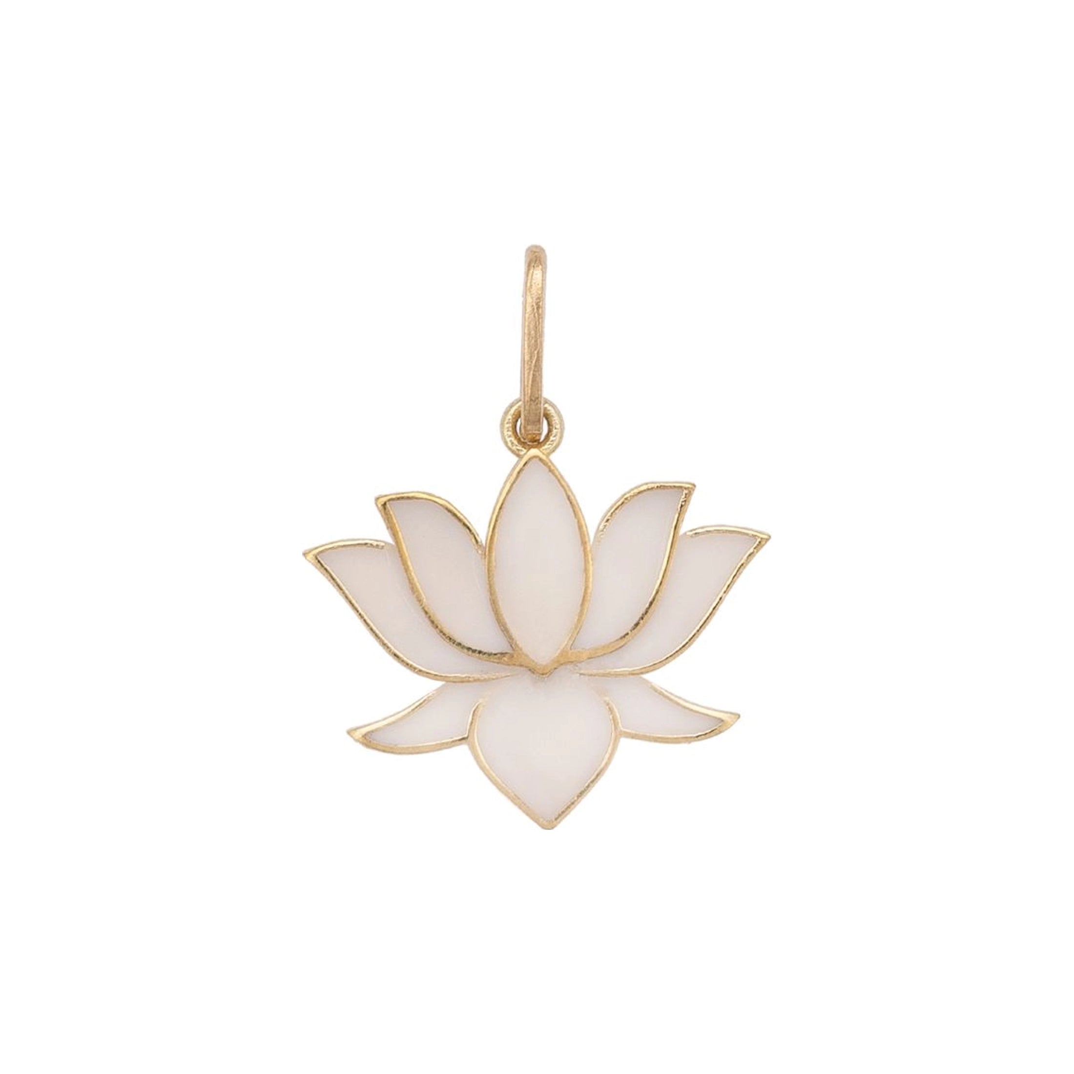 Lotus Charm with Enamel