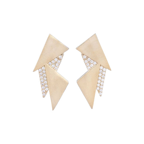 Triangle Earrings with Stones
