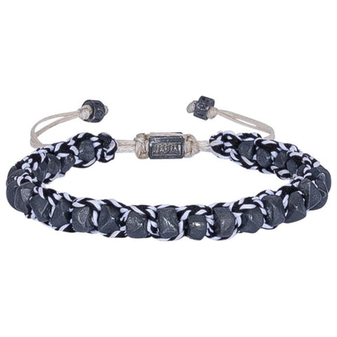  Black&White Stone Bracelet with Cord