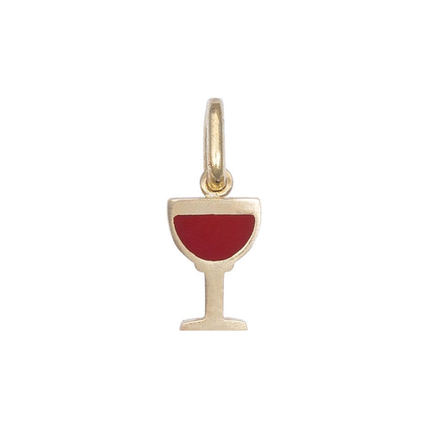 Wine Glass Charm with Enamel