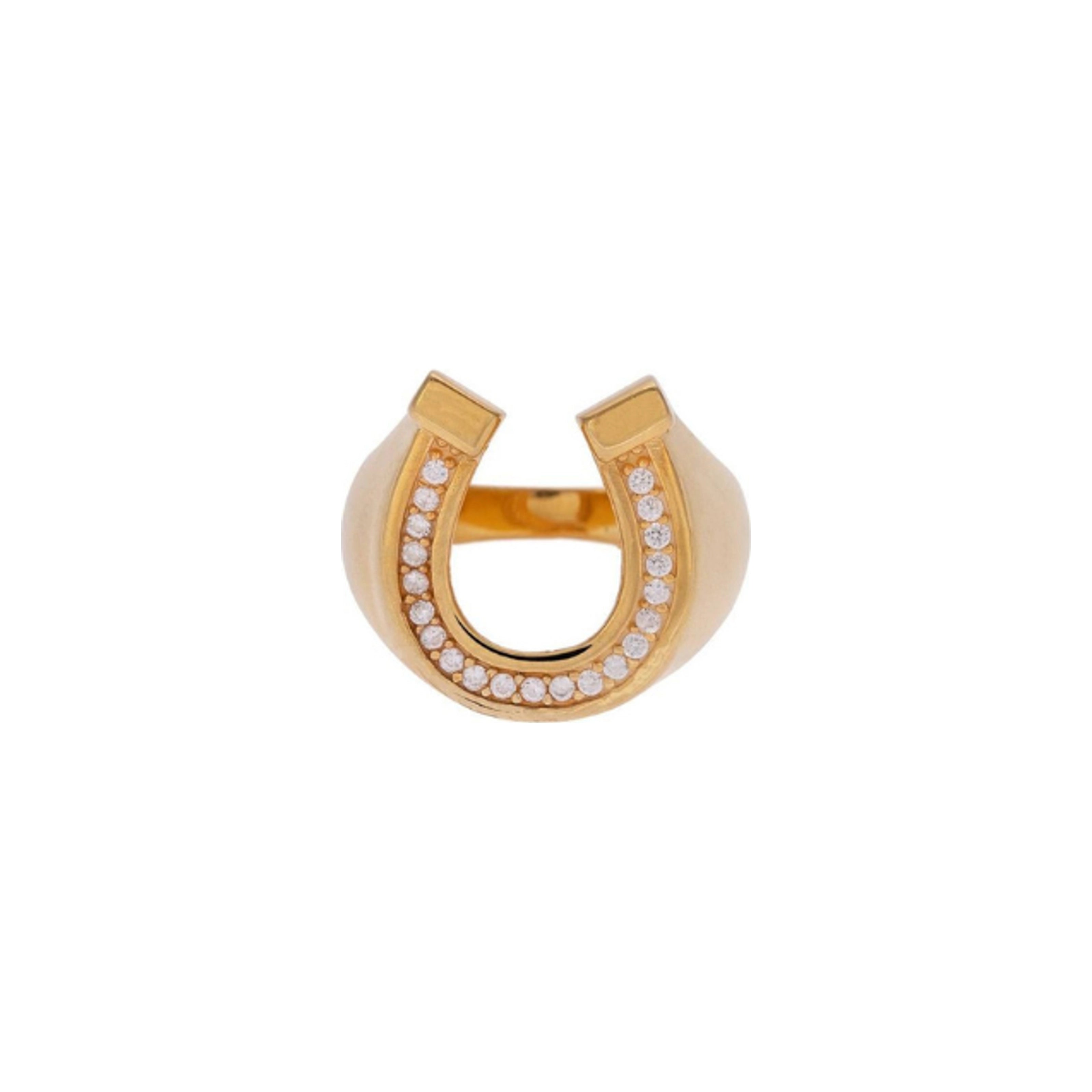 Horseshoe Luck Ring with Stones