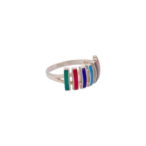 Enamel Ring with Rainbow