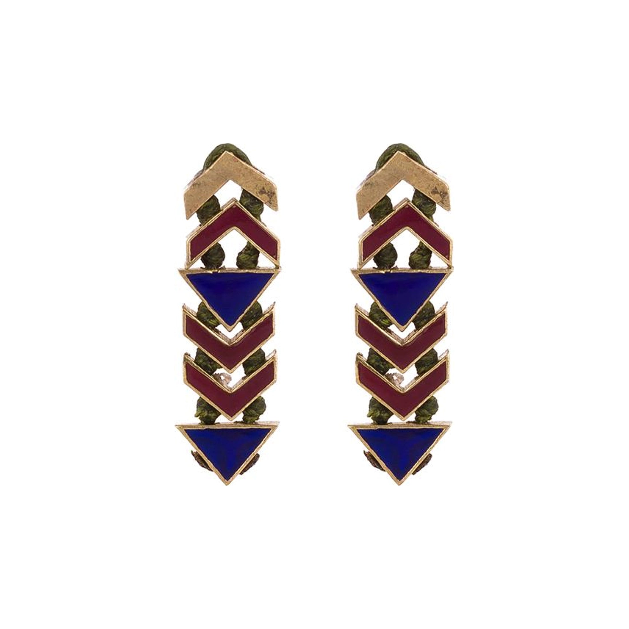 Stairs Earring with Enamel