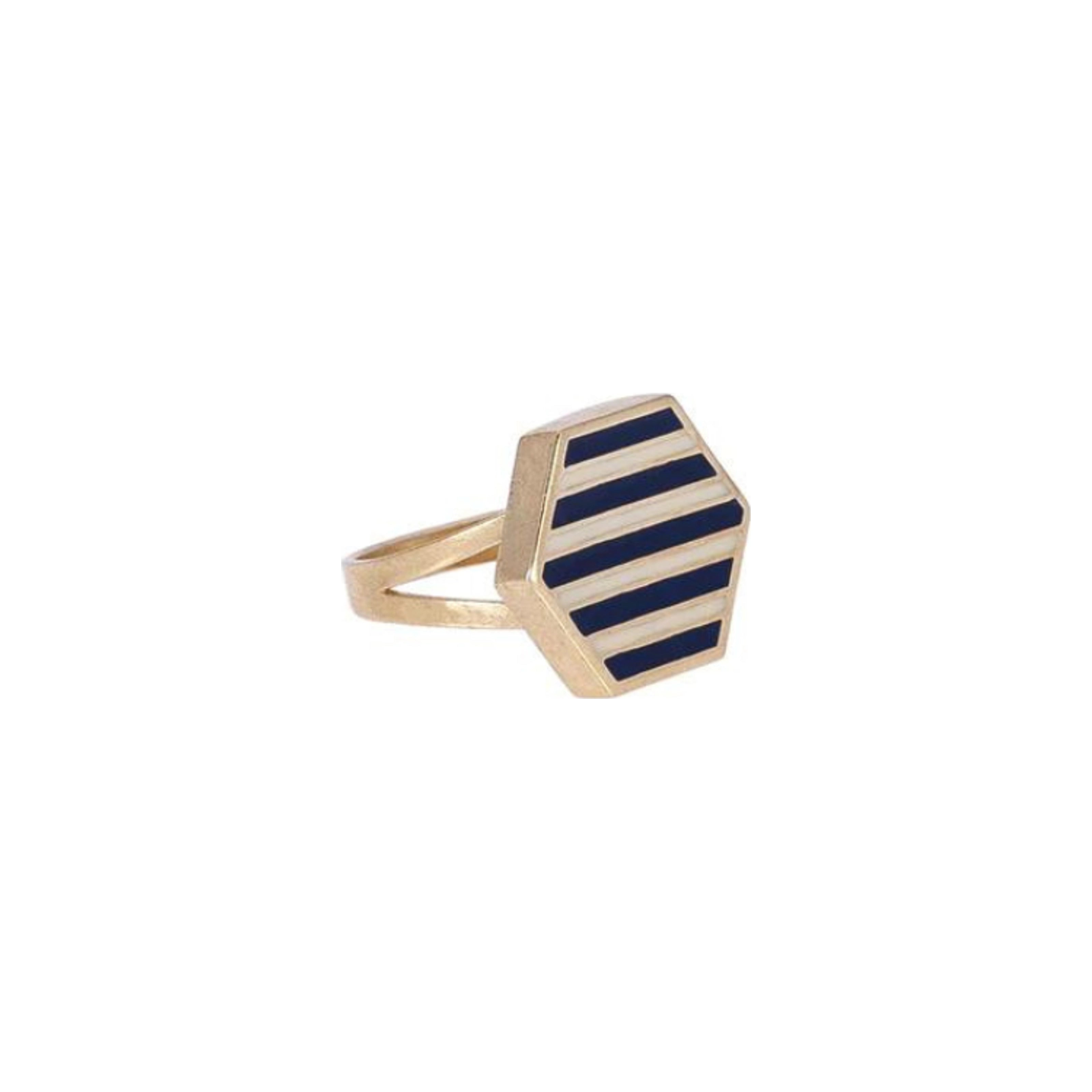 Enamel Hexagon Ring